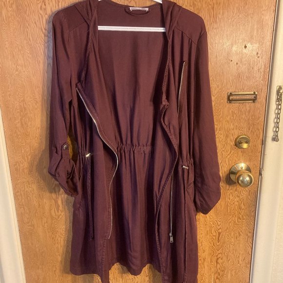 Dex Asymmetrical Zipper Spring/Fall Jacket with Hood - Picture 2 of 5